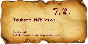 Taubert Márton névjegykártya